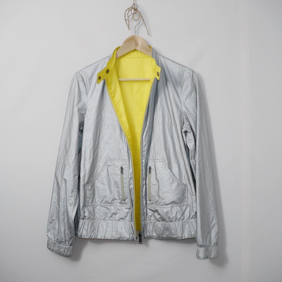 BMW Silver Light Weight Reflective Jacket Size 6 - Picture 8 of 12